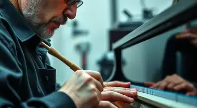 Precision piano tuning being performed by a certified technician